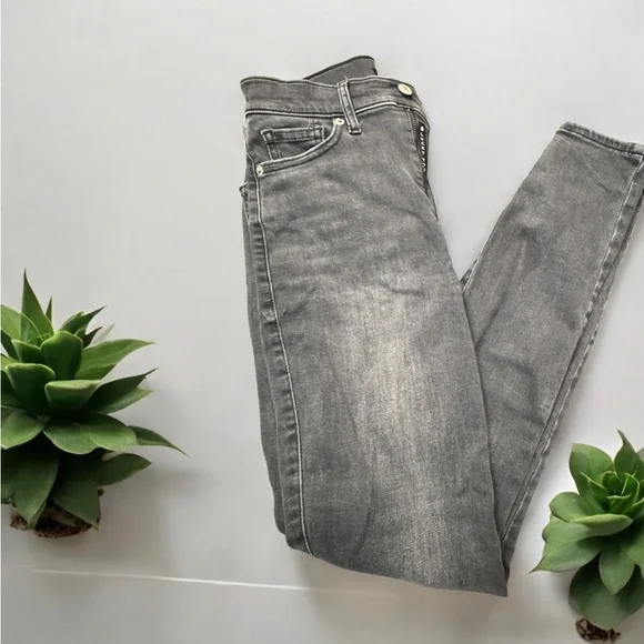 Lucky brand Women's Gray Skinny Jeans 27-29 size used - Picture 2 of 5